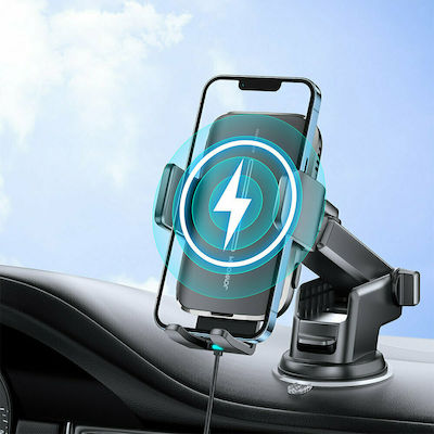 Joyroom Mobile Phone Holder Car with Clip-Peg and Wireless Charging Black