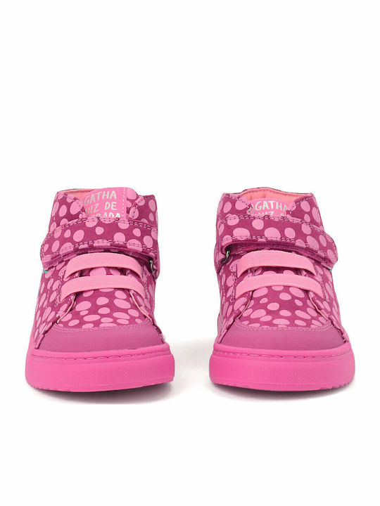 Kids Sneakers High with Scratch Fuchsia