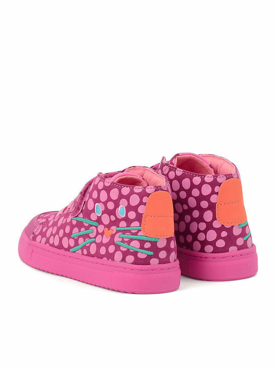 Kids Sneakers High with Scratch Fuchsia