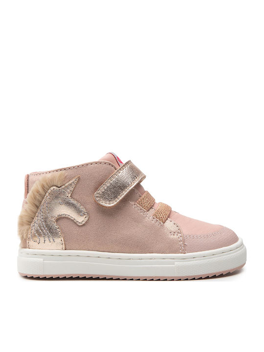 Παιδικά Sneakers High με Σκρατς Ροζ