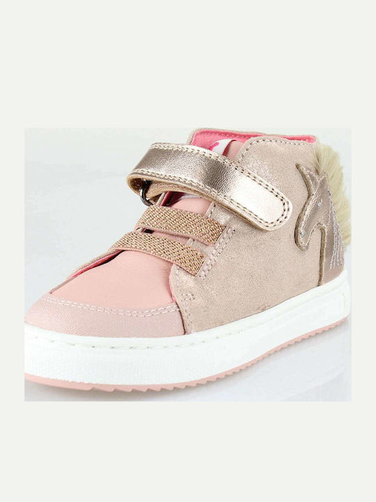 Παιδικά Sneakers High με Σκρατς Ροζ