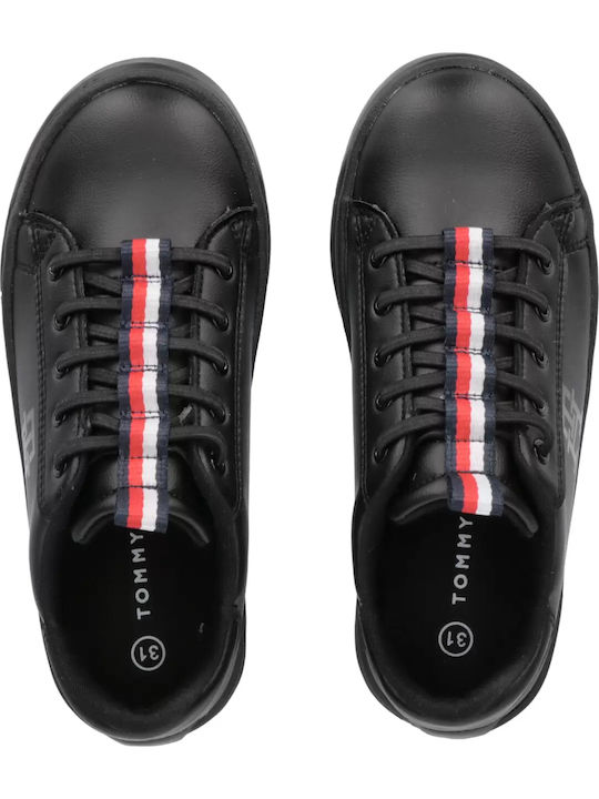 CUT LACE-UP Kids Sneakers Black