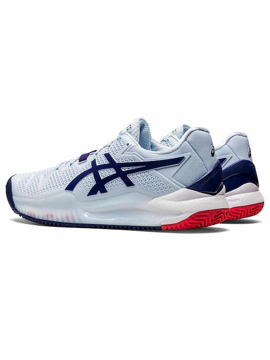 ASICS Gel-Resolution 8 Ανδρικά Παπούτσια Τένις για Χωμάτινα Γήπεδα Soft Sky / Dive Blue