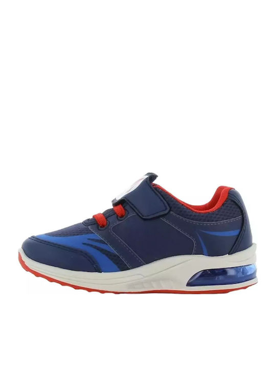 Super Mario Παιδικά Sneakers Ανατομικά με Σκρατς & Φωτάκια Μπλε