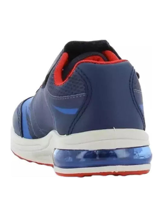 Super Mario Παιδικά Sneakers Ανατομικά με Σκρατς & Φωτάκια Μπλε