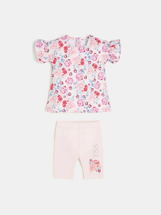 Guess Kids Set with Leggings Summer 2pcs Pink