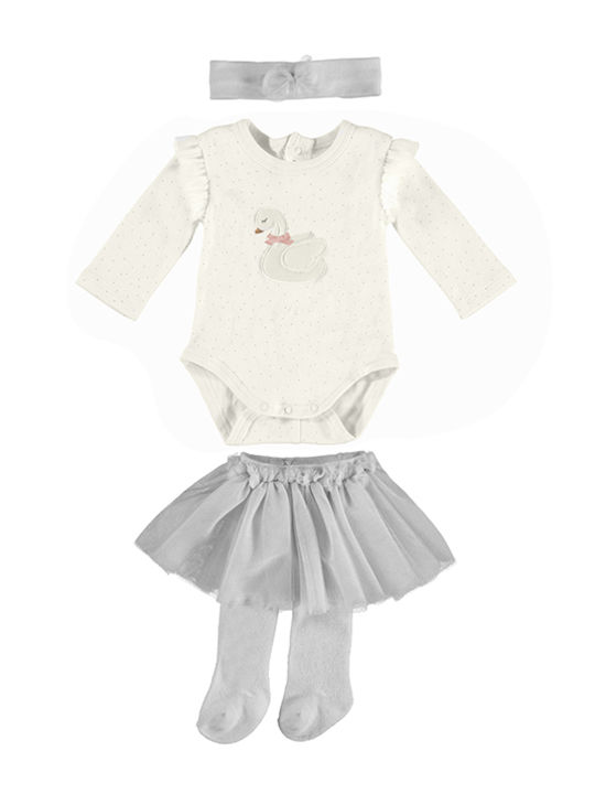 Mayoral Set Babystrampler Langärmliges mit Rock Gray 4Stück