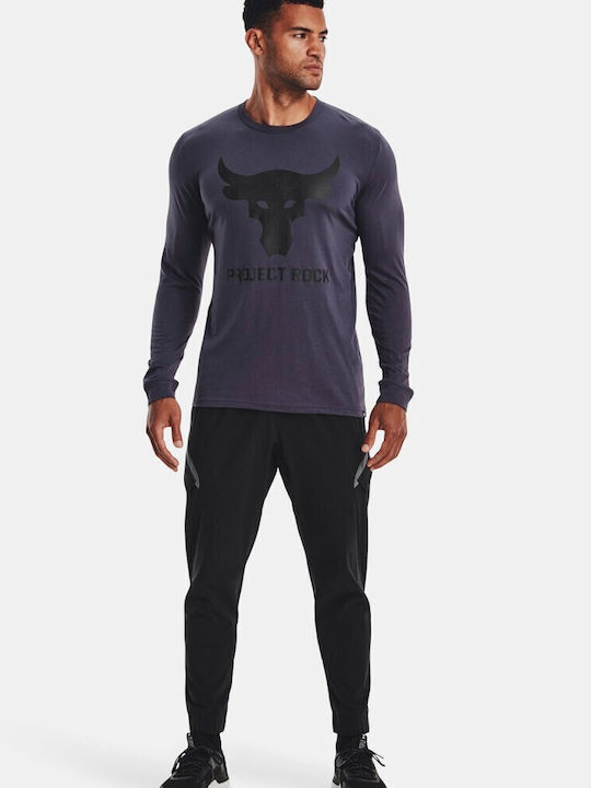 Project Rock Brahma Bull Sportliches Langarmbluse Gray