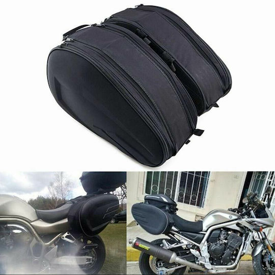 Motorcycle Saddle Side Bag Set 58lt in Black Colour