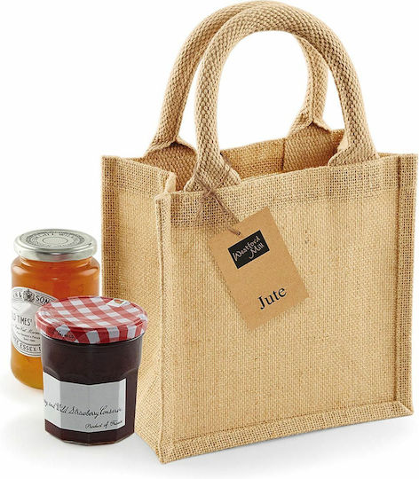Westford Mill Plastic Packaging Bag with Handle 12x20x20cm Beige