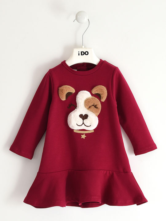 iDO Kids Dress Long Sleeve Burgundy