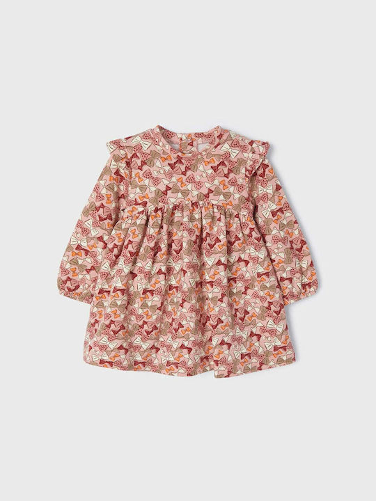 Mayoral Kids Dress Long Sleeve Pink