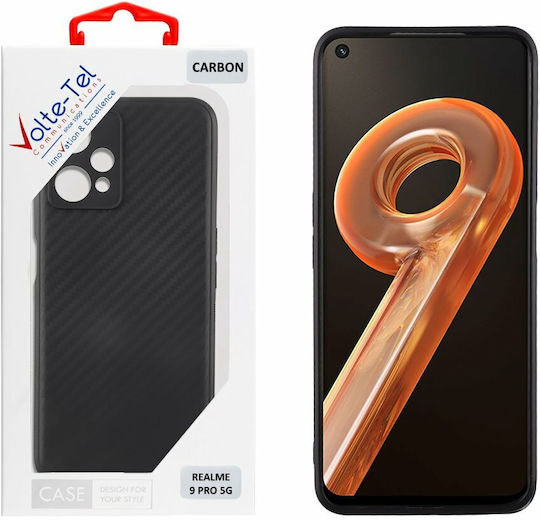 Volte-Tel Carbon Camera Protective Back Cover Σιλικόνης Μαύρο (Realme 8i)