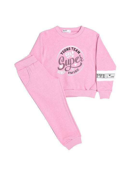 Nek Kids Wear Kinder Sweatpants Set - Jogginganzug Lila 2Stück