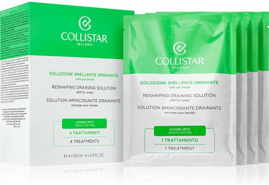 Collistar Reshaping Draining Solution Refill For Wraps 4x100ml Σετ για Λιποδιάλυση, Κυτταρίτιδα & Κατακράτηση