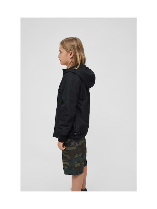 Brandit Kids Casual Jacket short Windproof Hooded Black