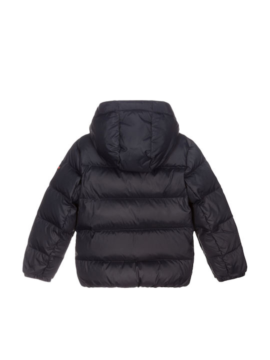 Kids' Quilted Jacket Short with Hood Blue Essential Down