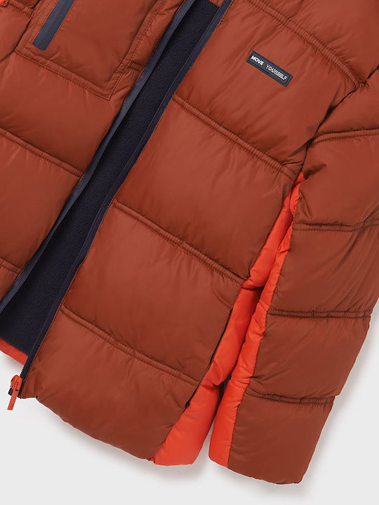 Kinder Steppjacke Kurz mit Kapuze Braun
