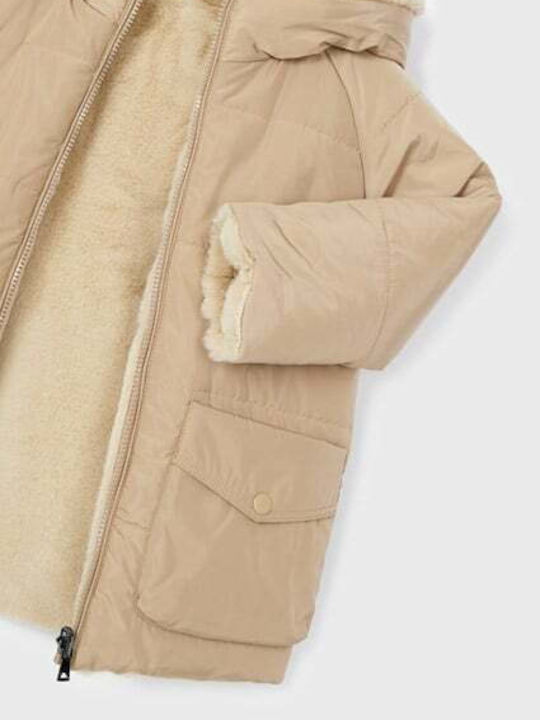 Kids' Casual Jacket Short with Hood Beige Ecofriends