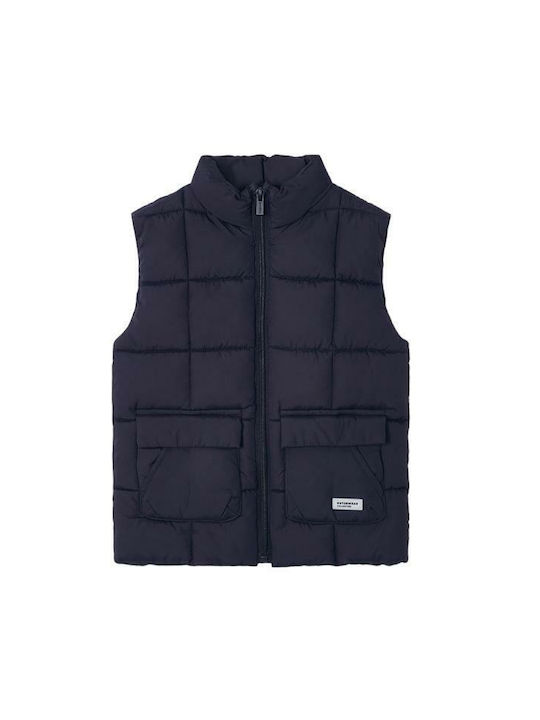 Mayoral Kids Quilted Jacket Sleeveless short Blue