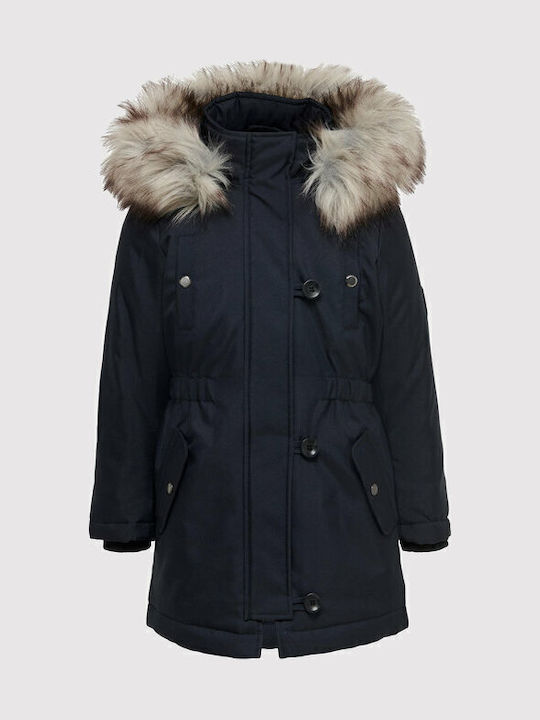 Kids' Parka Long with Hood Black Koniris