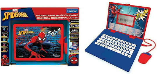 Lexibook Spiderman Elektronisches Kinder Bildungs-Laptop/Tablet Für 4+ Jahre