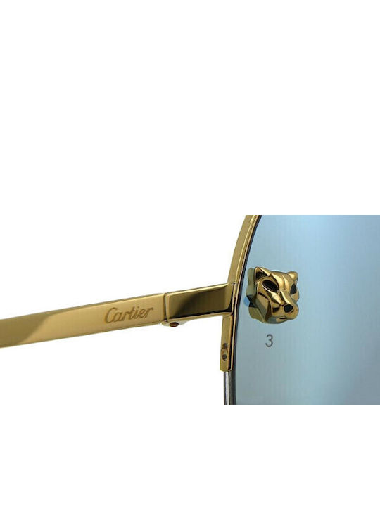 Cartier Γυαλιά Ηλίου Ασημί με Μεταλλικό Σκελετό