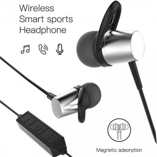 Treqa BT-04 In ear Bluetooth хендсфри Слушалки с Устойчивост на Пот Сребрист