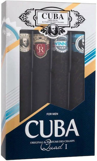 Cuba Quad For Men Ανδρικό Σετ με Eau de Toilette 4τμχ