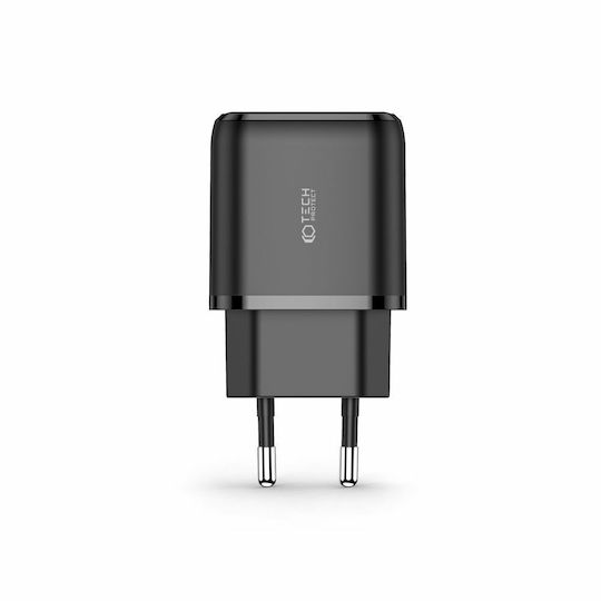 Tech-Protect Φορτιστής Χωρίς Καλώδιο με Θύρα USB-A και Θύρα USB-C 20W Power Delivery / Quick Charge 3.0 Μαύρος (C20W)