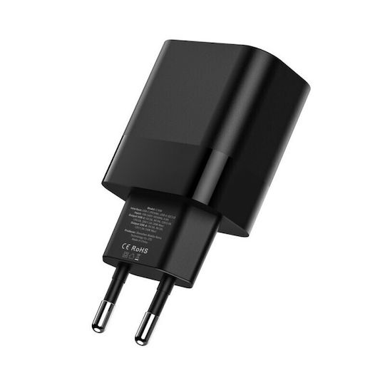 Tech-Protect Φορτιστής Χωρίς Καλώδιο με Θύρα USB-A και Θύρα USB-C 30W Power Delivery / Quick Charge 3.0 Μαύρος (C30W)