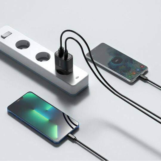Tech-Protect Φορτιστής Χωρίς Καλώδιο με Θύρα USB-A και Θύρα USB-C 30W Power Delivery / Quick Charge 3.0 Μαύρος (C30W)