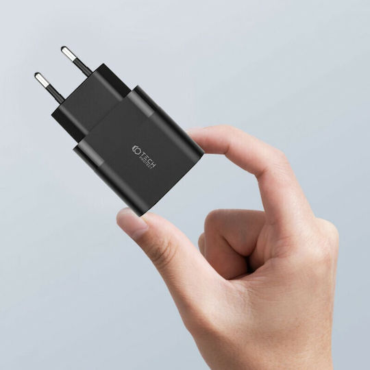 Tech-Protect Φορτιστής Χωρίς Καλώδιο με Θύρα USB-A και Θύρα USB-C 30W Power Delivery / Quick Charge 3.0 Μαύρος (C30W)
