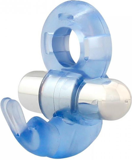 LateToBed Firey Δονούμενο Δαχτυλίδι Πέους Blue LT-698