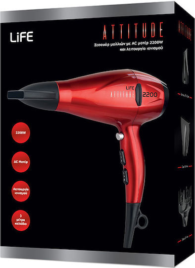Life Attitude Hairdryer Haartrockner mit Diffusor 2200W