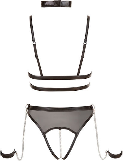 Cottelli Collection Bondage Strappy Body mit Hosenträgern Schwarz