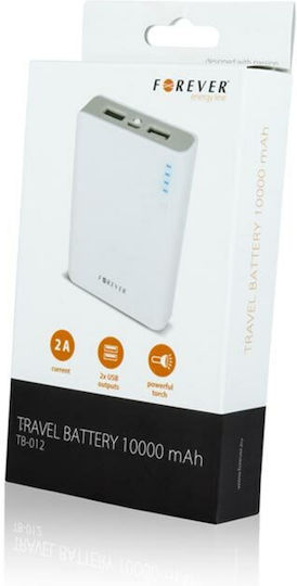 Forever TB-012 Power Bank 10000mAh mit USB-A Anschluss Weiß