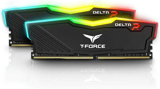 TeamGroup T-Force Delta RGB DDR4 16GB RAM με 2x8GB Modules και Ταχύτητα 3200 για Desktop