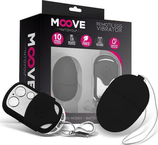 IntoYou Moove Intoyou Mini Egg Vibrator with Remote Control Mini Δονητής Egg με Απομακρυσμένο Έλεγχο 4.8cm Black