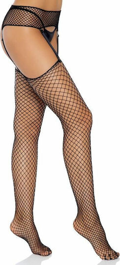 Leg Avenue Garterbelt & Stockings Set Plus Size Black