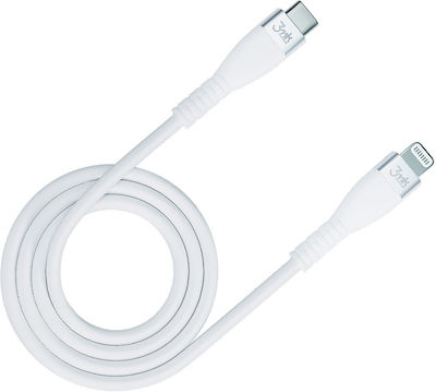 3MK Hyper Silicone USB-C to Lightning Cable 20W White 1m