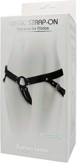 Adrien Lastic Strap-on Adjustable Denim Harness σε Μαύρο Χρώμα
