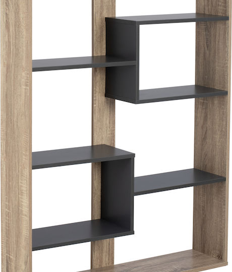 Bibliothek Marceline Naturfarben - Grau 100x21x124,5cm