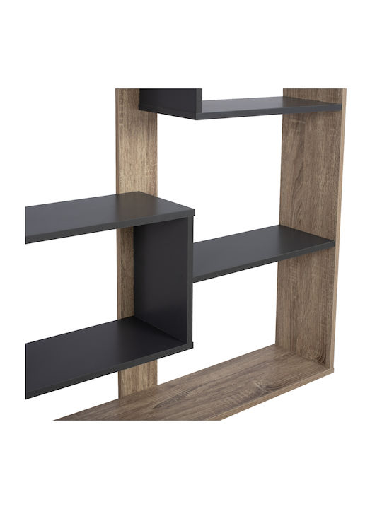 Bookcase Marceline Natural - Grey 100x21x124.5cm