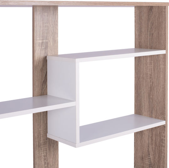 Bibliotecă Marceline Natural - Alb 100x21x124,5 cm
