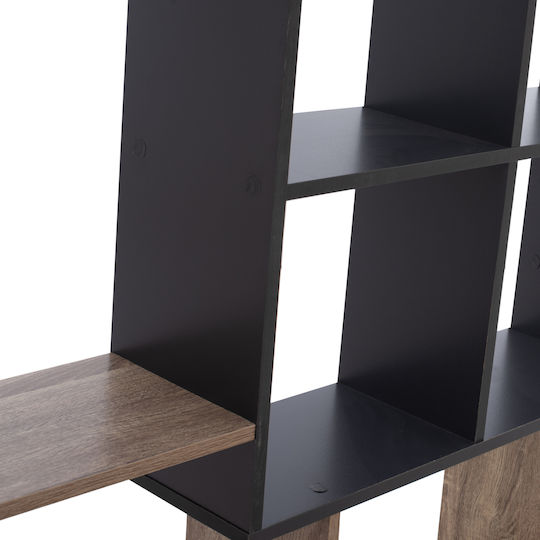 Brody Bookcase Natural Gray 136x22x136cm