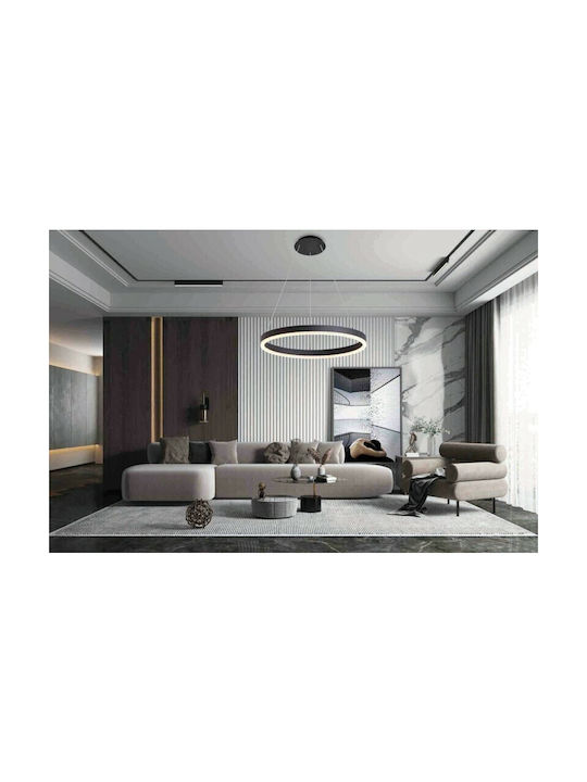 VK Lighting VK/04251PE/B/W/40 Μοντέρνο Κρεμαστό Φωτιστικό με Ενσωματωμένο LED σε Μαύρο Χρώμα