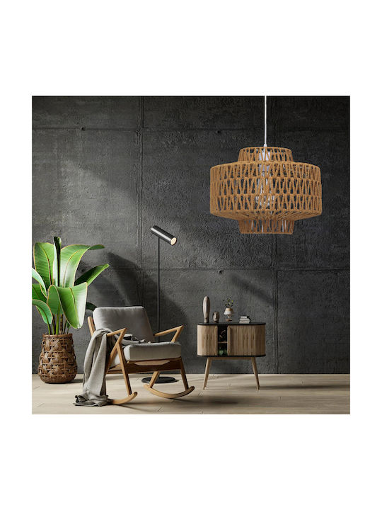 GloboStar Jenson Pendant Light Brown Boho Grid with Socket E27 33x35cm