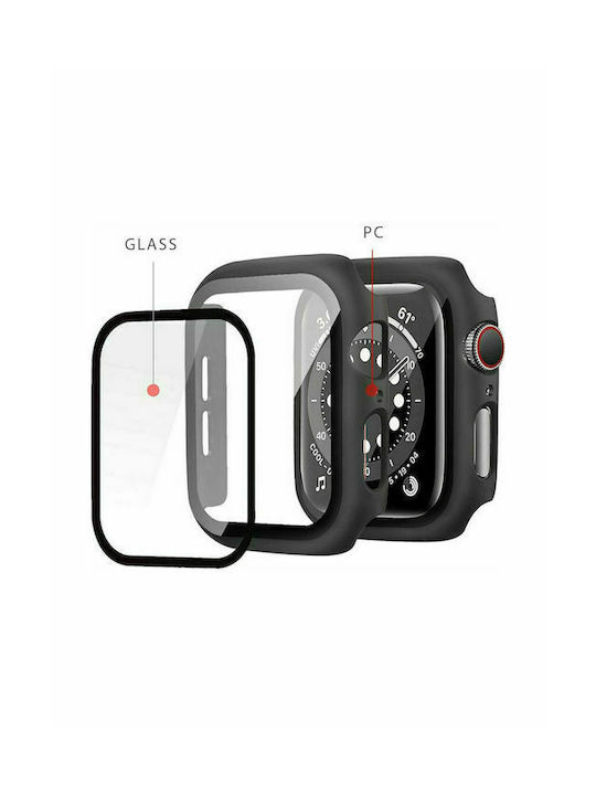 Fullbody Plastic with Tempered Glass Case in Black Colour for Apple Watch 42mm