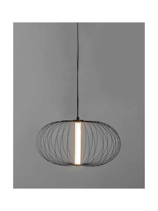 VK Lighting VK/04388/PE/B/W Pendant Light LED with Warm White Light Black